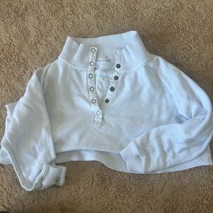 White Ribbed Free People pullover